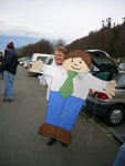 Marla posing with Flat Stanley.